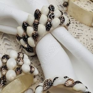 Vintage SeaShell Napkin Rings Set of 6